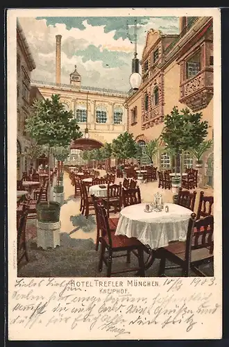 Lithographie München, Hotel Trefler, Kneiphof