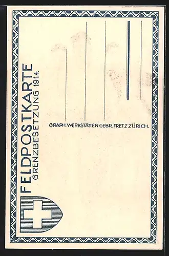 Künstler-AK Carl Moos: Schweizerische Grenzbesetzung 1914, Soldatenleben