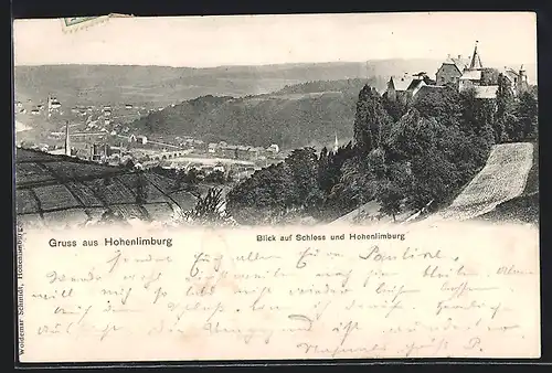 AK Hohenlimburg, Blick auf Schloss und Ort