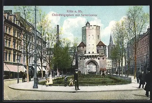 AK Köln, Chlodwigsplatz mit Severintor