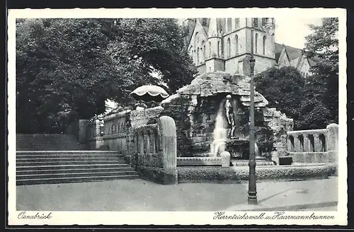 AK Osnabrück, Herrenteichswall mit Haarmannbrunnen