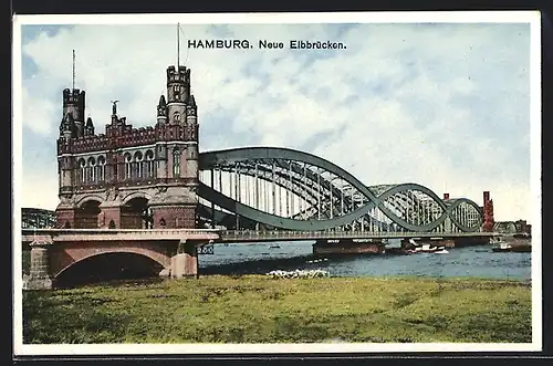 AK Hamburg-Harburg, Neue Elbbrücke