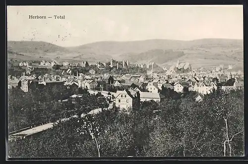 AK Herborn, Totalansicht aus der Vogelschau
