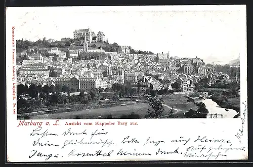 AK Marburg a. L., Ansicht vom Kappeler Berg aus