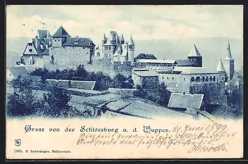 AK Burg a. d. Wupper, Schlossburg aus der Vogelschau