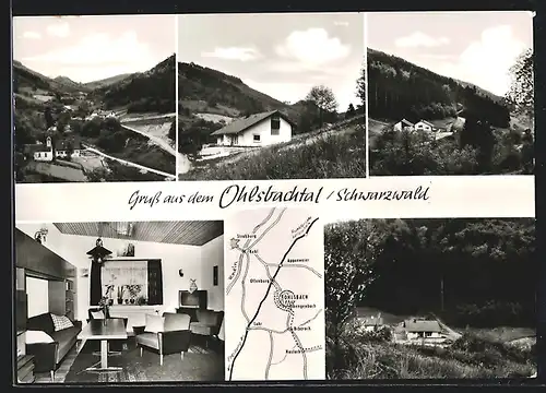 AK Ohlsbach /Schwarzwald, Ferienhaus Albert Huber, Hauptstr. 37a, Umgebungskarte