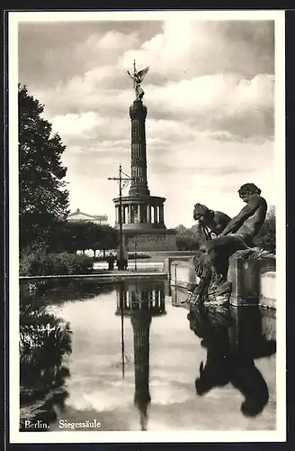 AK Berlin-Tiergarten, Blick zur Siegessäule