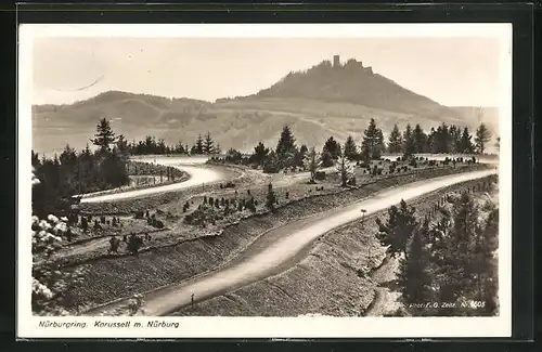 AK Nürburgring, Karussell mit Nürburg, Autorennstrecke