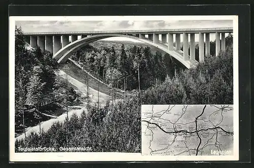 AK Teufelstalbrücke, Gesamtansicht und Lageplan, Autobahn