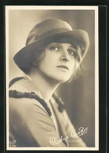 AK Schauspielerin Gladys Cooper mit Hut