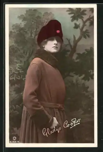 AK Schauspieler Gladys Cooper mit Hut