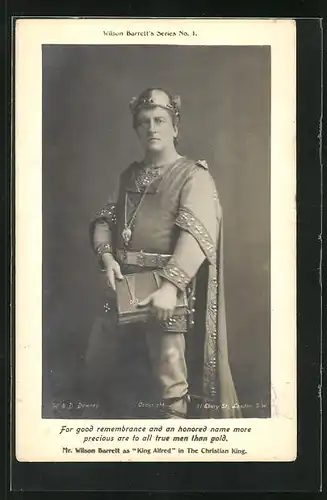 AK Schauspieler Wilson Barrett als King Alfred in The Christian King