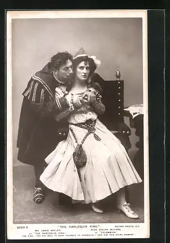 AK Schauspieler Lewis Waller und Schauspielerin Evelyn Millard in The Harlequin King