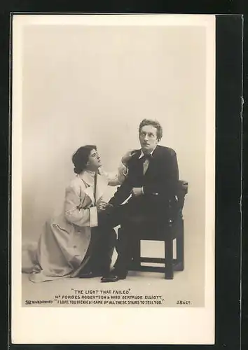 AK Schauspieler Forbes Robertson & Schauspielerin Gertrude Elliott in The Light that Failed