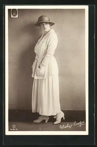 AK Schauspielerin Gladys Cooper mit Hut