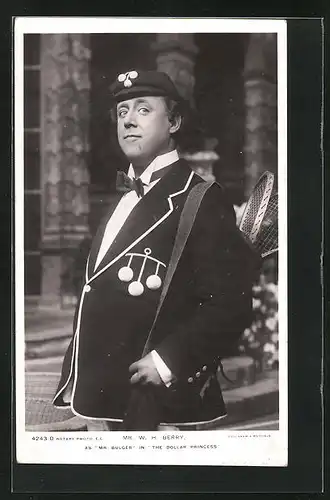 AK Schauspieler W. H. Berry als Mr. Bulger in The Dollar Princess