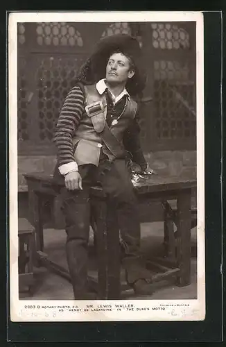 AK Schauspieler Lewis Waller als Henry de Lagardine in The Duke's Motto