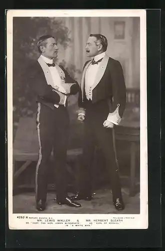 AK Schauspieler Lewis Waller als Capt. The Hon. James Wynnegate und Schauspieler Herbert Sleath als Earl of Kerhill