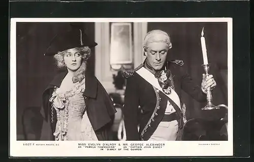 AK Schauspieler Evelyn D`Alroy und George Alexander in D`Arcy of the guards