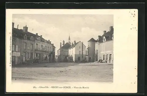 AK Recey-sur-Ource, Place du Marche