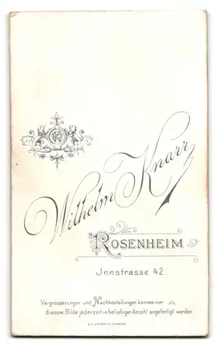 Fotografie Wilhelm Knarr, Rosenheim, Innstrasse 42, Portrait junger Herr im Anzug mit Krawatte