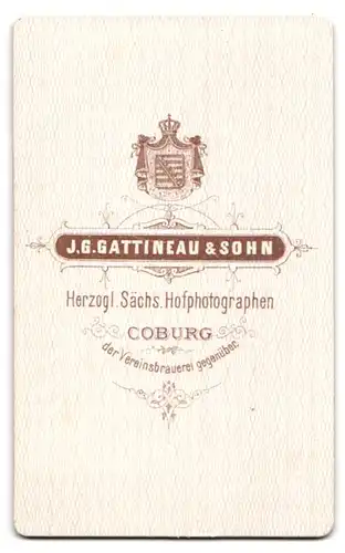 Fotografie J. G. Gattineau & Sohn, Coburg, Herr mit pomadisiertem Haar