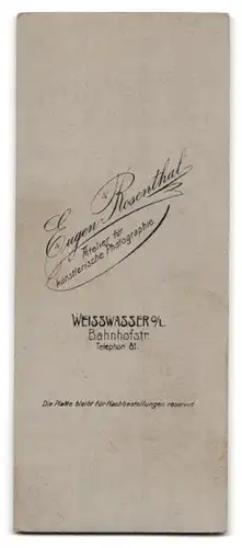 Fotografie Eugen Rosenthal, Weisswasser, Bahnhofstrasse, Knabe mit schwarzen Handschuhen