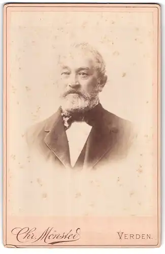 Fotografie Chr. Mönsted, Verden, Gestandener Bürgerlicher mit grauem Vollbart