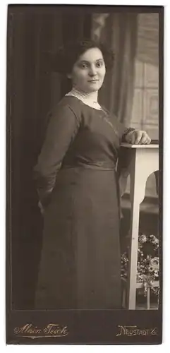 Fotografie Alwin Teich, Neustadt / Sachsen, Portrait junge Dame mit Hochsteckfrisur