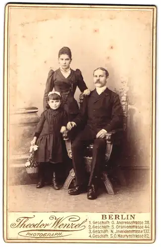 Fotografie Theodor Wenzel, Berlin, Invalidenstrasse 137, Familie in schwarz