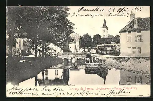 AK Lusigny-sur-Ouche, Ortspartie mit Bach