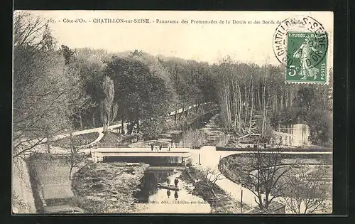 AK Chatillon-sur-Seine, Panorama des Promenades de la Douix et des Bords de la Seine