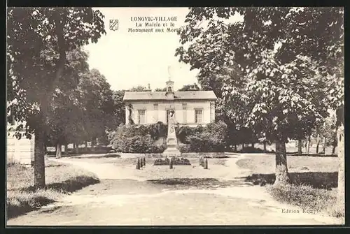 AK Longvic-Village, La Mairie et le Monument aux Morts