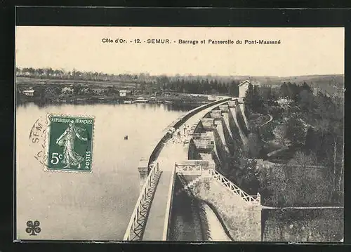 AK Semur, Barrage et Passerelle du Pont-Massené
