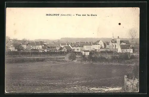 AK Molinot, Vue sur la Gare