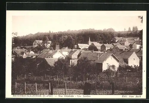 AK Ménétreux-le-Pitois, Vue Générale, les Jardins