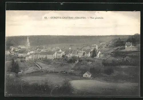 AK Curgy-le-Chateau, Vue Générale