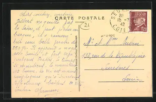 AK Seurre, Vue sur la Saône prise du Clocher