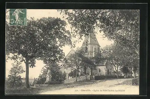 AK Fontaine-les-Dijon, Vue sur l`Eglise