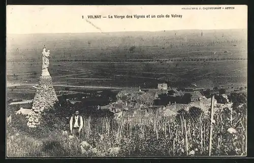 AK Volnay, La Vierge des Vignes et un coin de Volnay