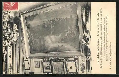 AK Saint-Jean-de-Losne, Salon de l`Hotel de Ville, Tableau de la deliberation des Echevins