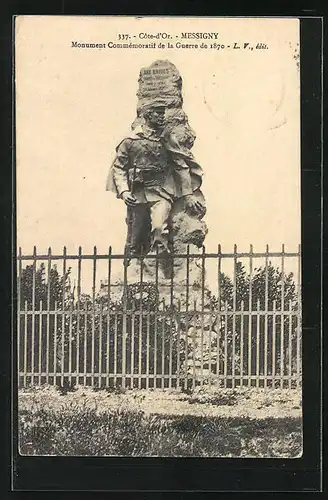 AK Messigny, Monument Commémoratif de la Guerre de 1870
