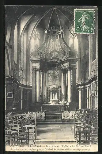AK Saint-Jean-de-Losne, Intérieur de l'Église, le Maitre-Autel