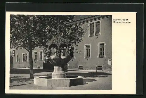 AK Aschersleben, Blick zum Hennebrunnen