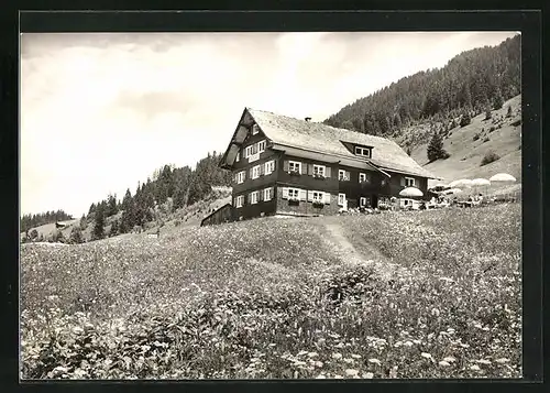 AK Hirschegg-Nebenwasser, Cafe zum Tiroler Hof, Sommeridyll