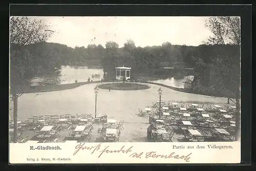 AK Mönchen-Gladbach, Partie aus dem Volksgarten