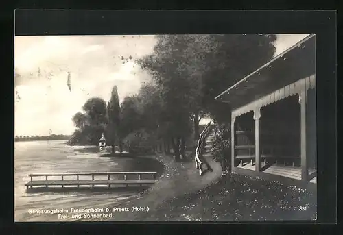 AK Preetz / Holst., Genesungsheim Freudenholm, Frei- und Sonnenbad