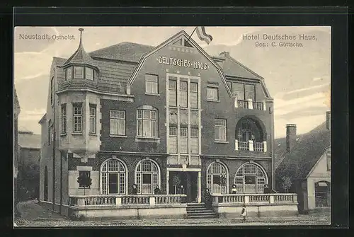 AK Neustadt i. Holst., Portal des Hotels Deutsches Haus