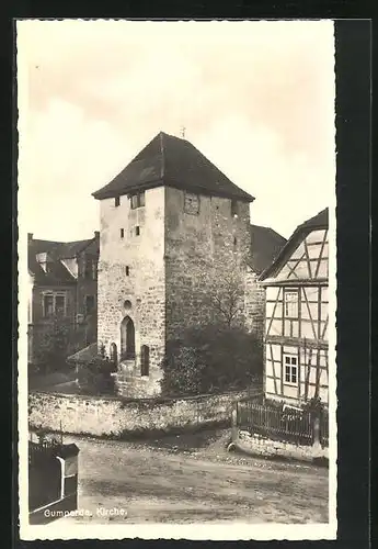 AK Gumperda, Strassenpartie mit Kirche