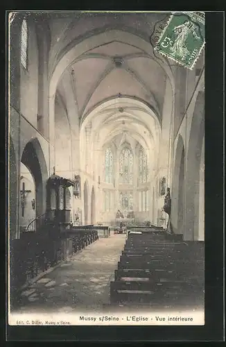 AK Mussy-sur-Seine, L`Eglise